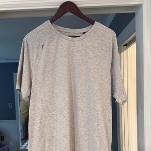Men's Rhone White and Gray Reign T-Shirt, size XL
